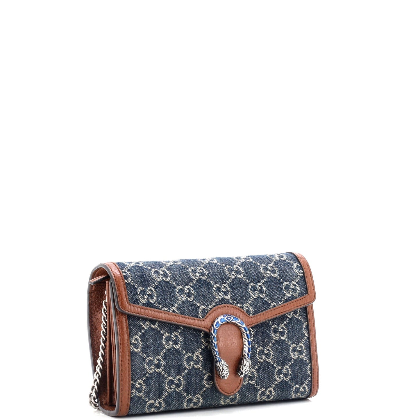 Dionysus Chain Wallet GG Denim Small