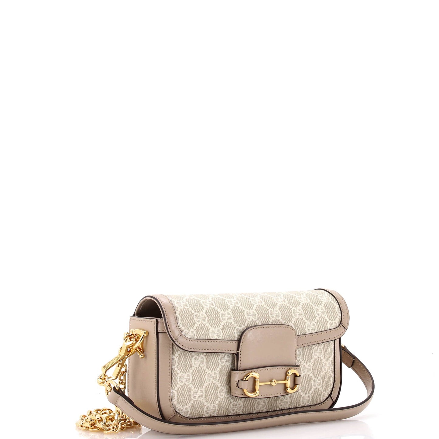 Horsebit 1955 Shoulder Bag GG Coated Canvas with Leather East West