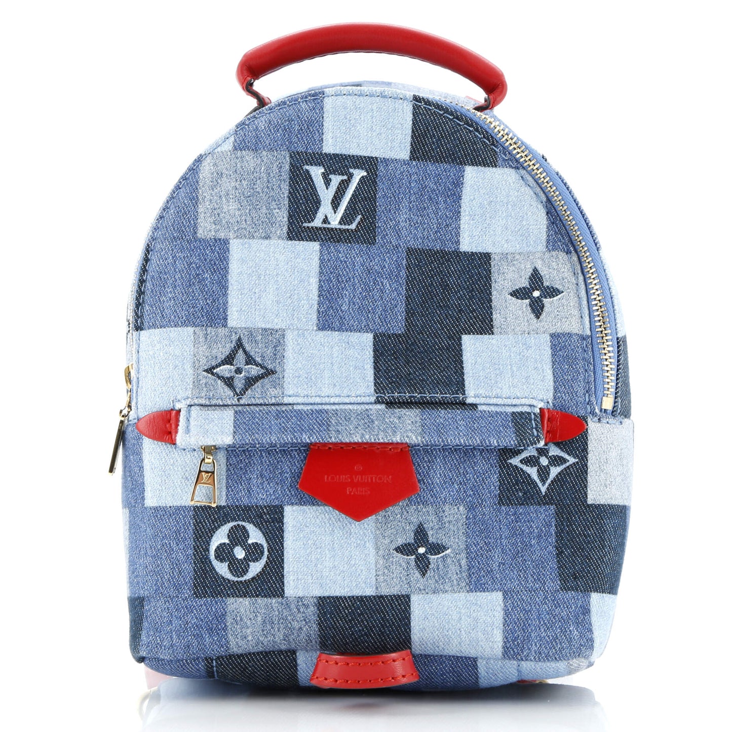 Palm Springs Backpack Damier and Monogram Patchwork Denim Mini