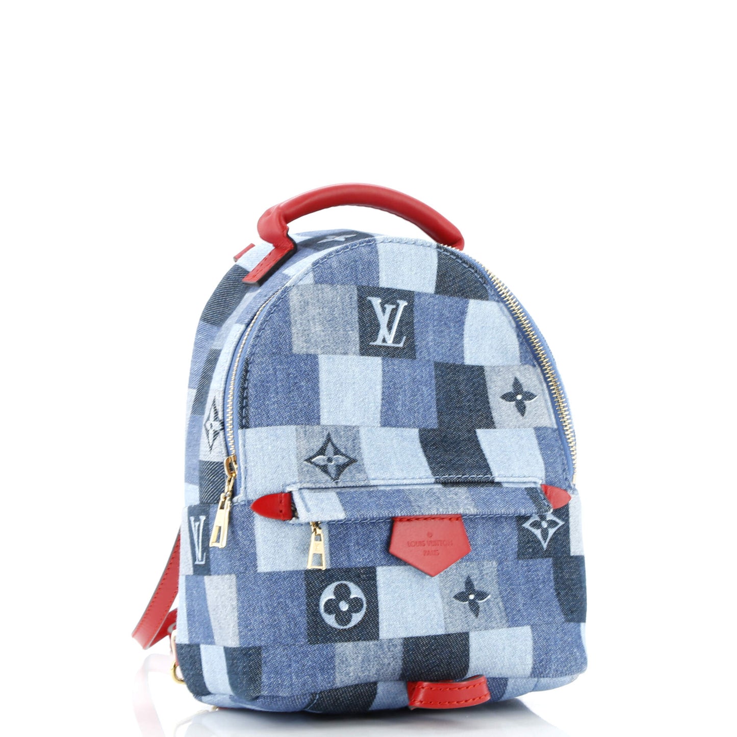 Palm Springs Backpack Damier and Monogram Patchwork Denim Mini