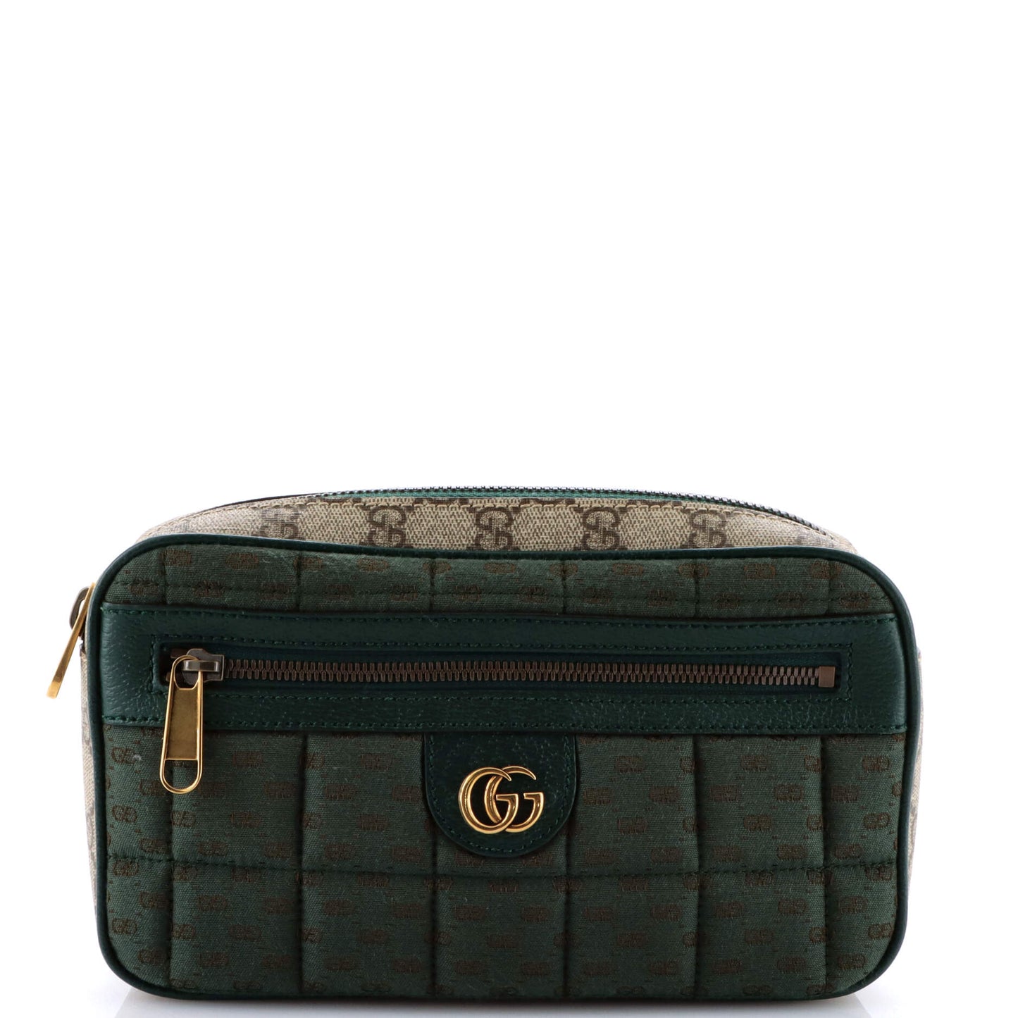 Front Zip Belt Bag GG Coated Canvas and Quilted Mini GG Canvas Medium