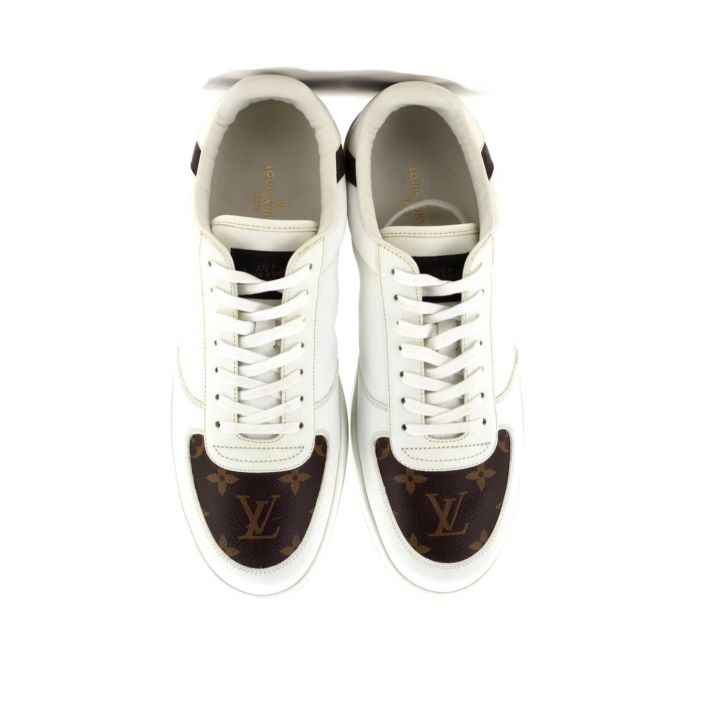 Men's Rivoli Low-Top Sneakers Leather with Monogram Canvas