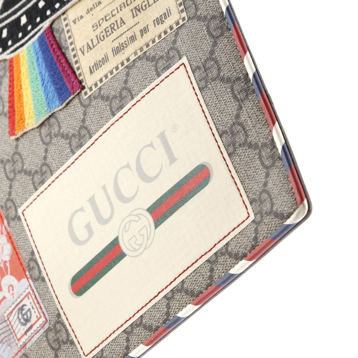 Courrier Pouch GG Coated Canvas with Applique