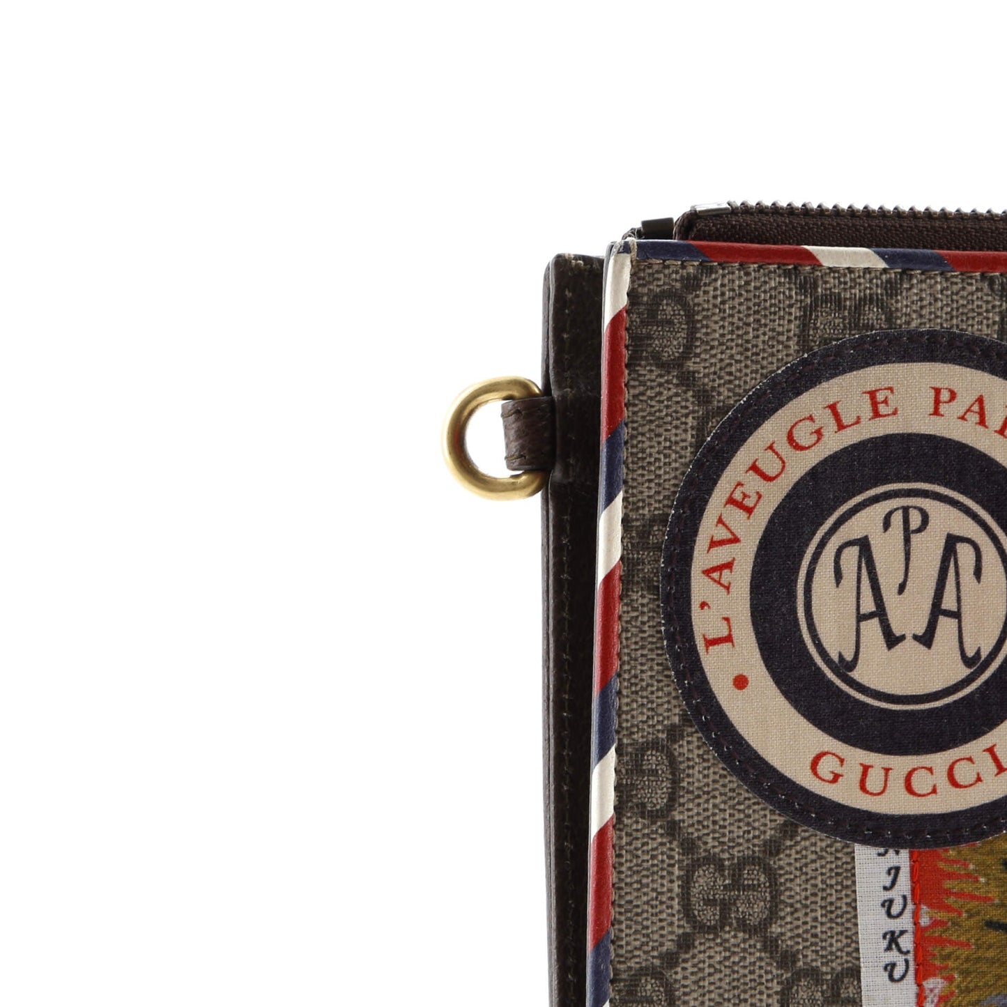 Courrier Pouch GG Coated Canvas with Applique