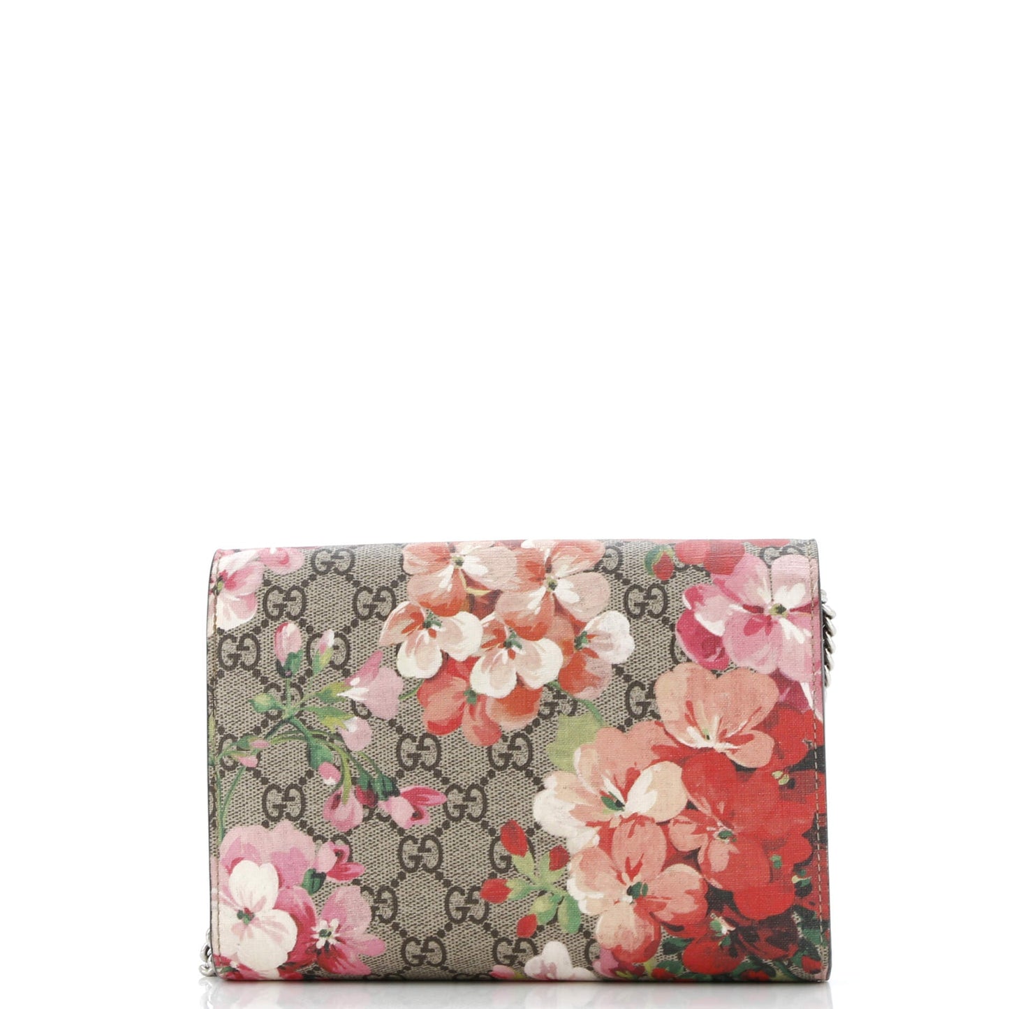 Dionysus Chain Wallet Blooms Print GG Coated Canvas Small