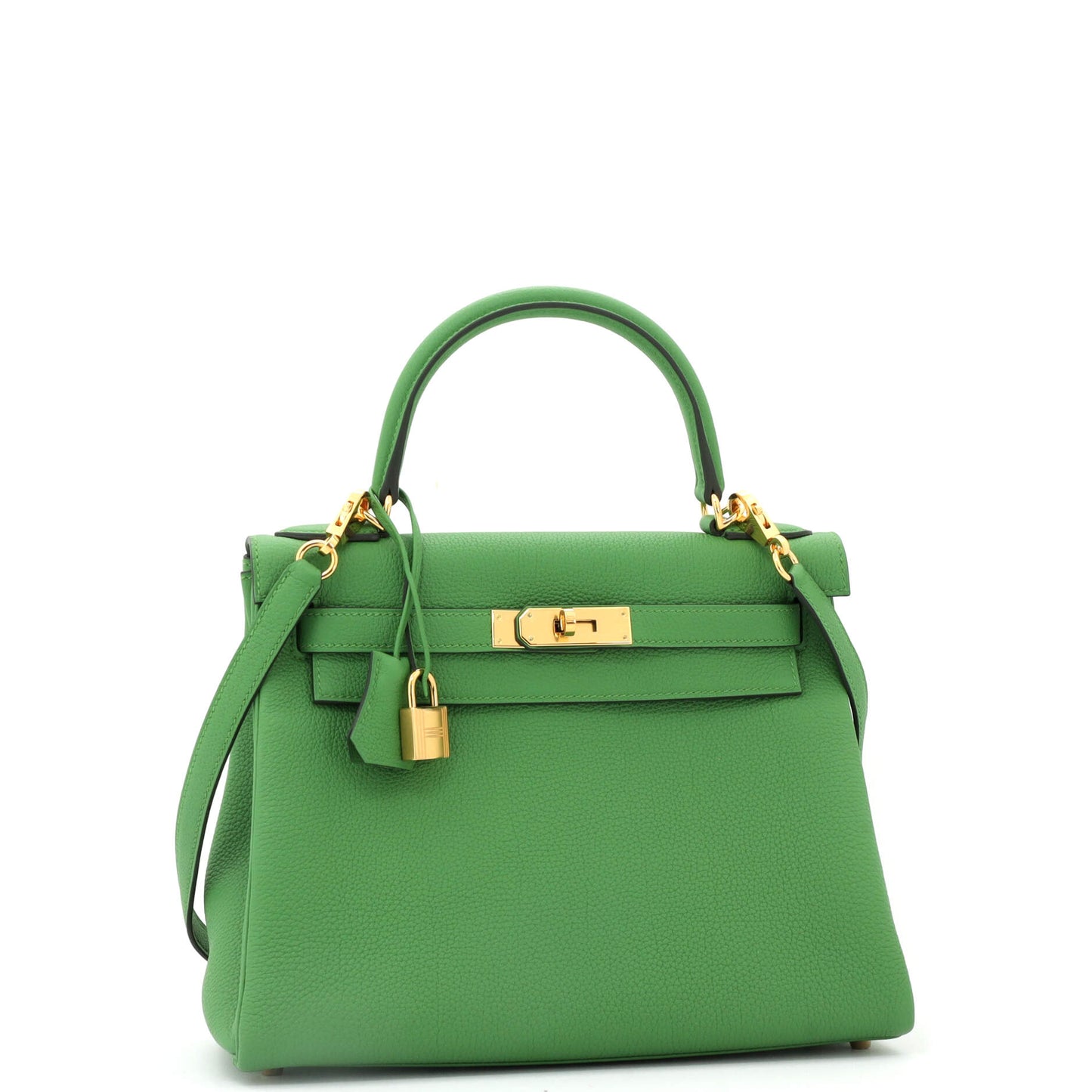 Kelly Handbag Vert Yucca Togo with Gold Hardware 28