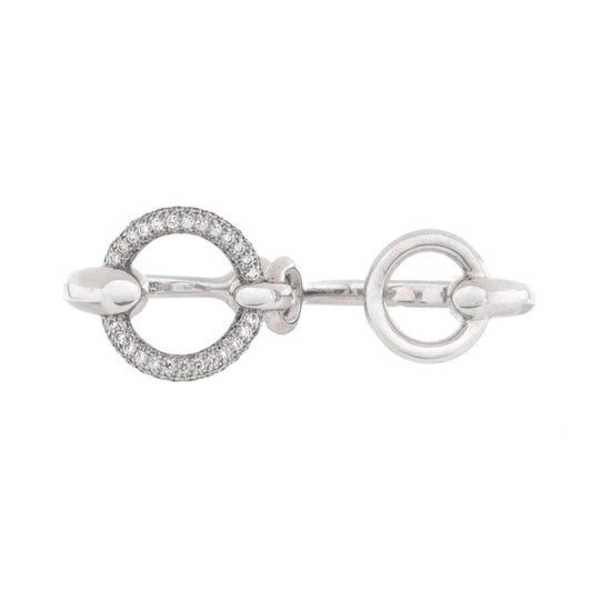 Filet d'Or Double Ring 18K White Gold with Diamonds Large