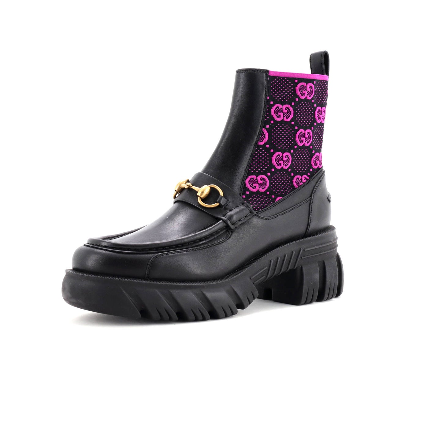 Women's Quebec Horsebit Chelsea Boots Leather with GG Elastic