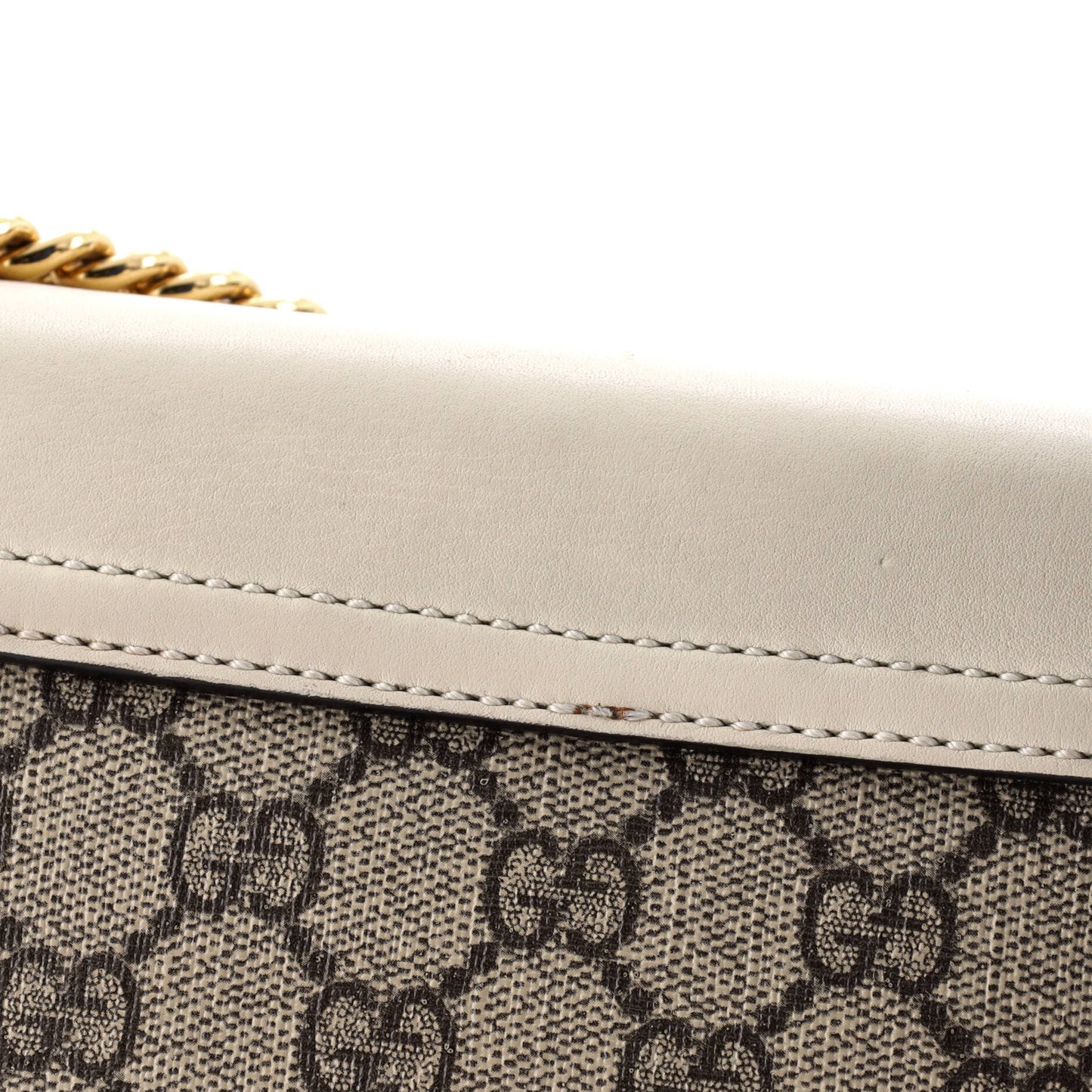 Pearly Padlock Shoulder Bag GG Coated Canvas with Studded Leather Small