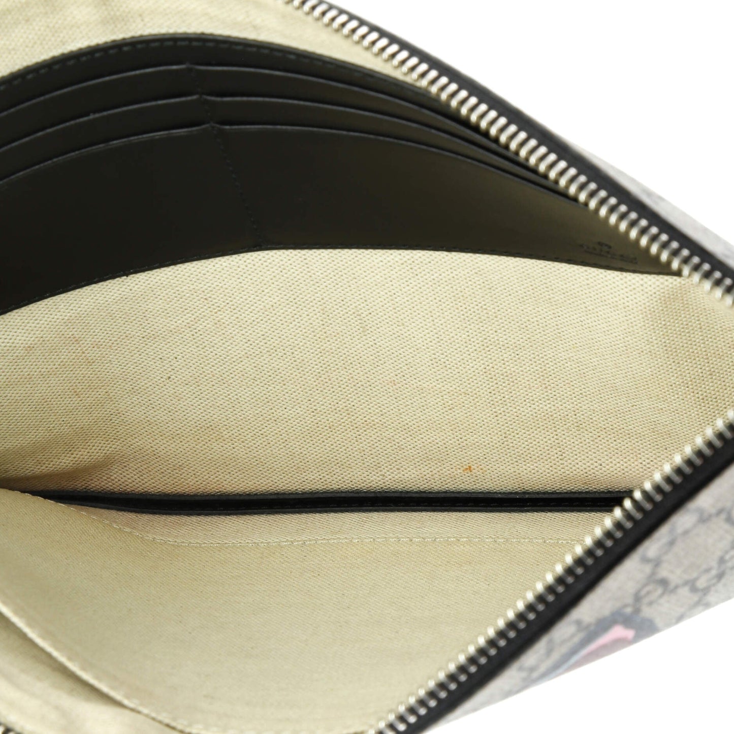 Zipped Pouch Angry Cat GG Coated Canvas Large