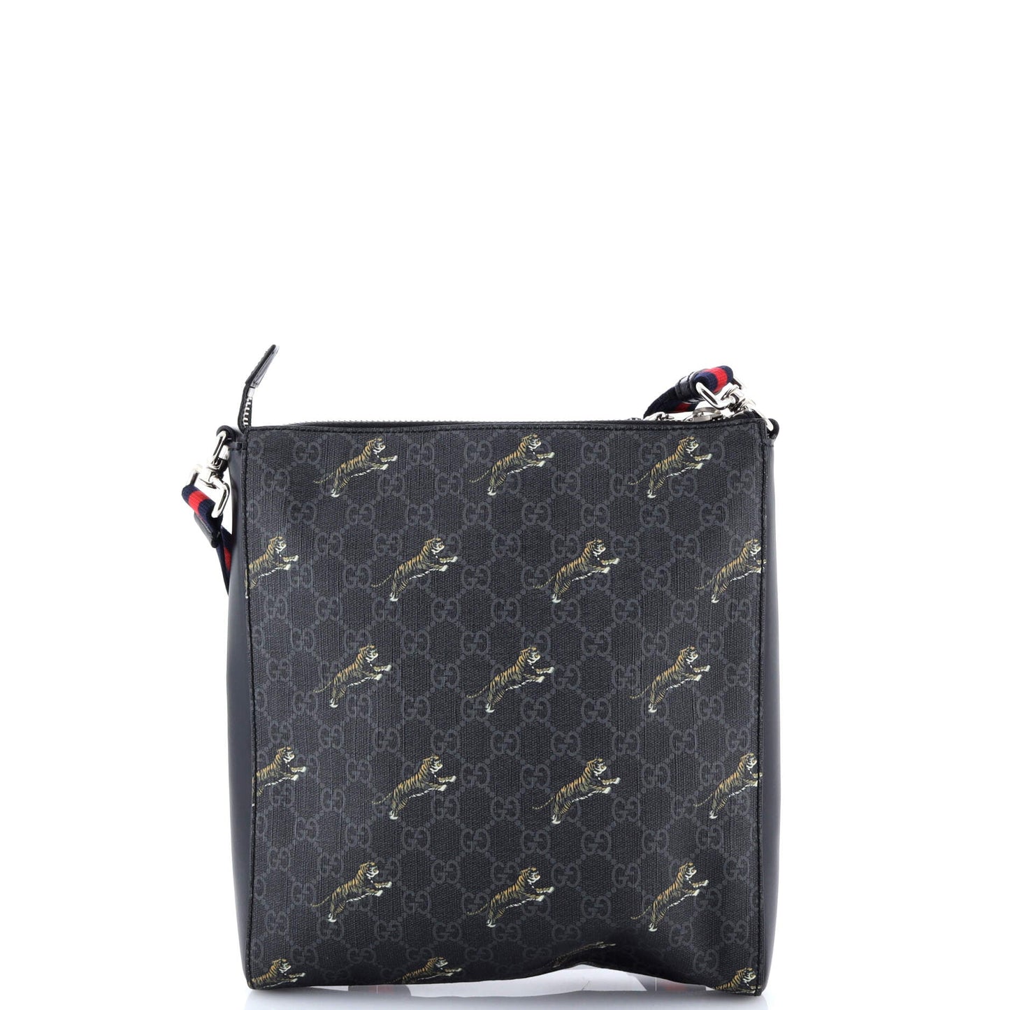 Web Strap Front Zip Messenger Bag Printed GG Coated Canvas Medium