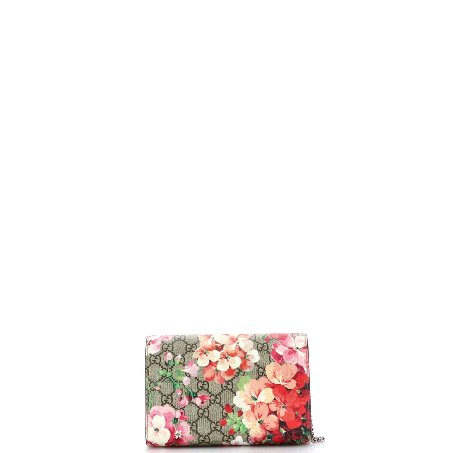 Dionysus Chain Wallet Blooms Print GG Coated Canvas Small