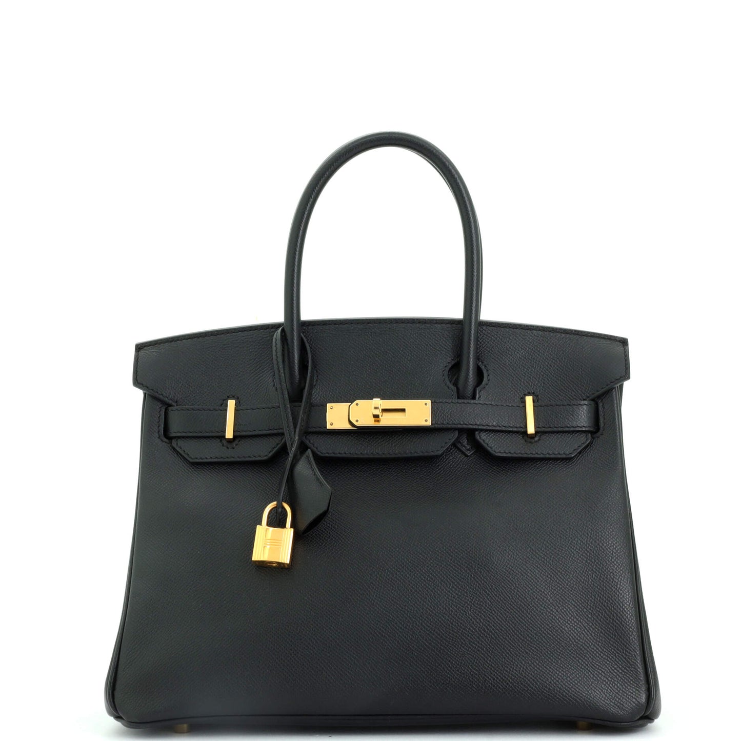 Birkin Handbag Noir Epsom with Gold Hardware 30