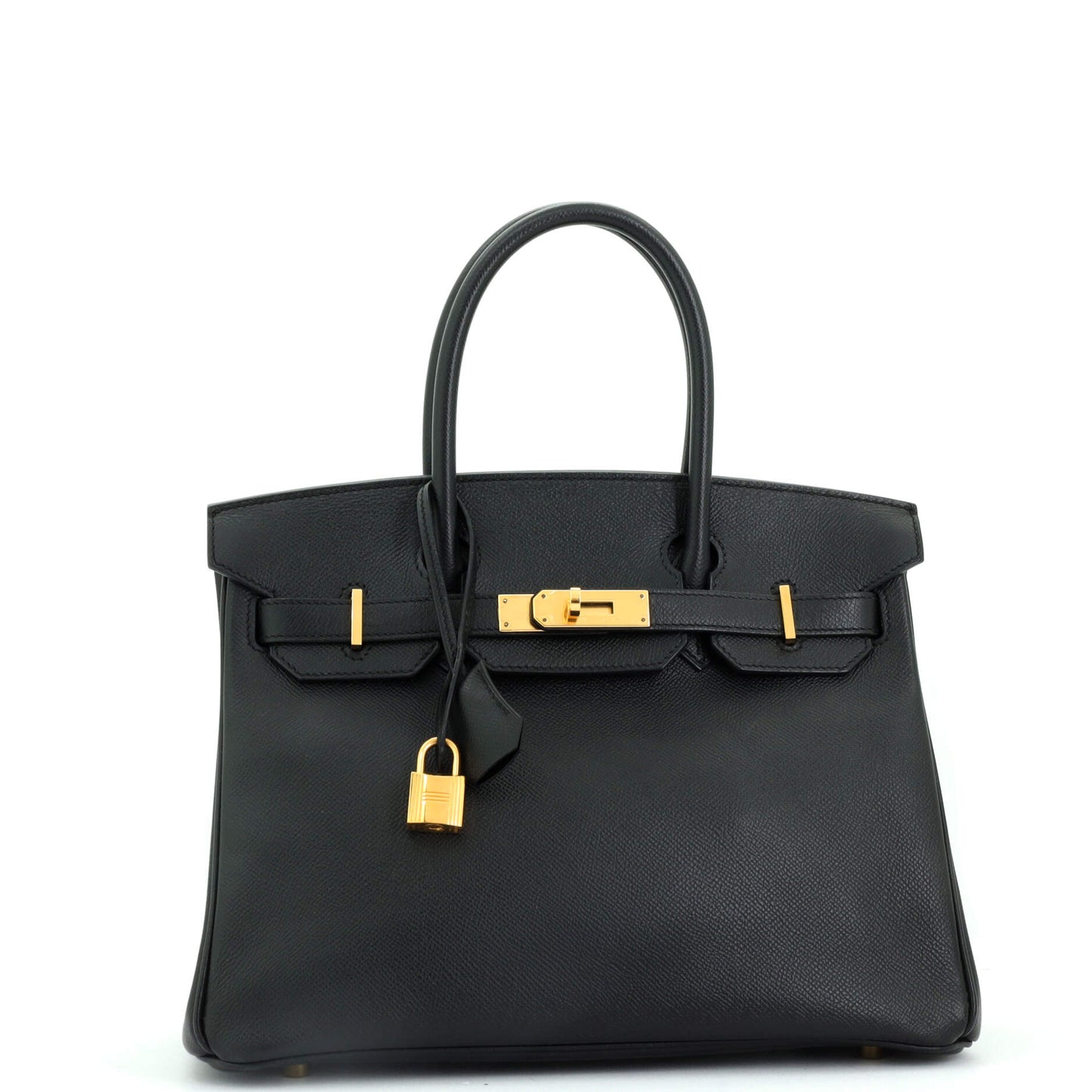Birkin Handbag Noir Epsom with Gold Hardware 30
