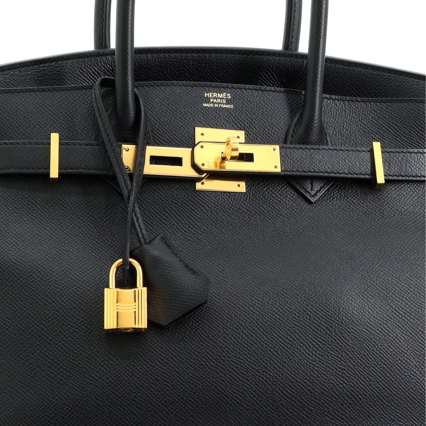 Birkin Handbag Noir Epsom with Gold Hardware 30