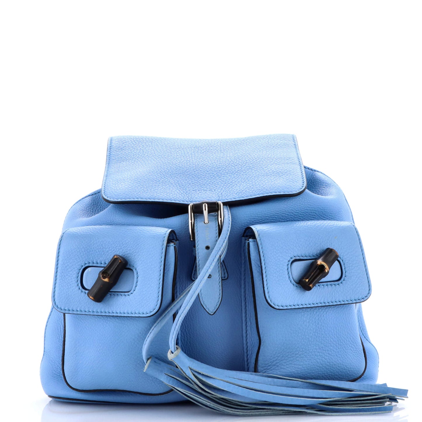 Bamboo Tassel Backpack Leather Medium