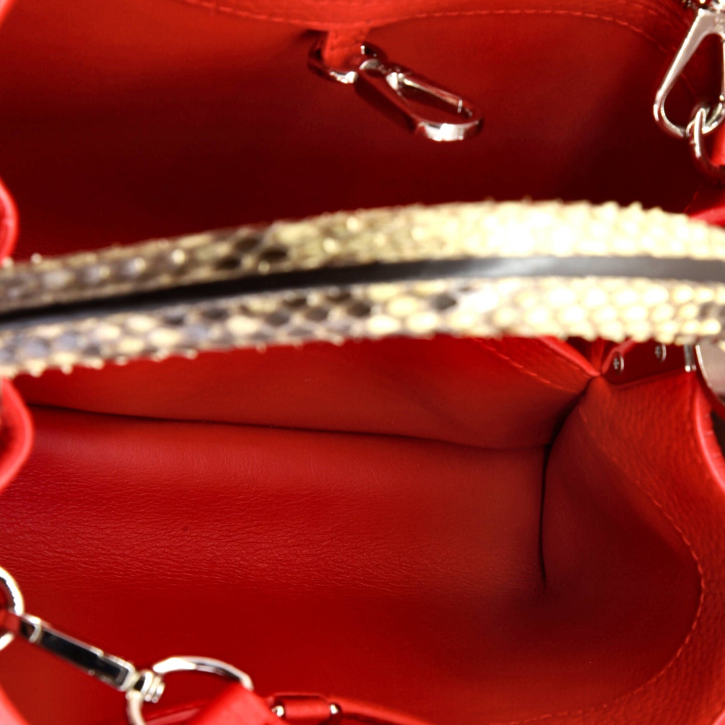 Capucines Bag Leather with Python PM