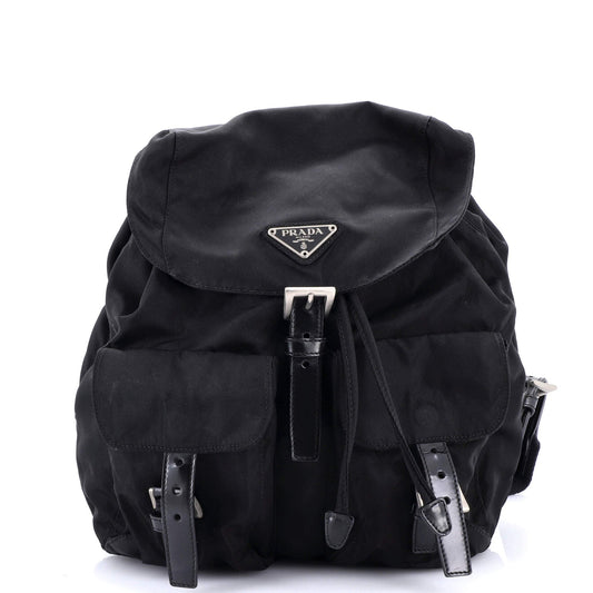 Double Front Pocket Backpack Tessuto Small
