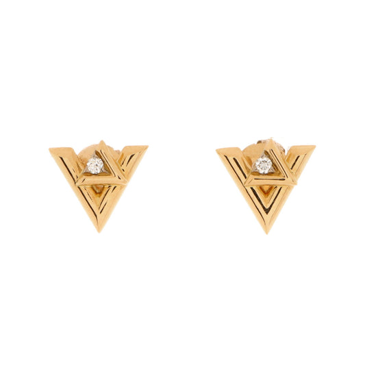 LV Volt One Stud Earrings 18K Yellow Gold with Diamonds