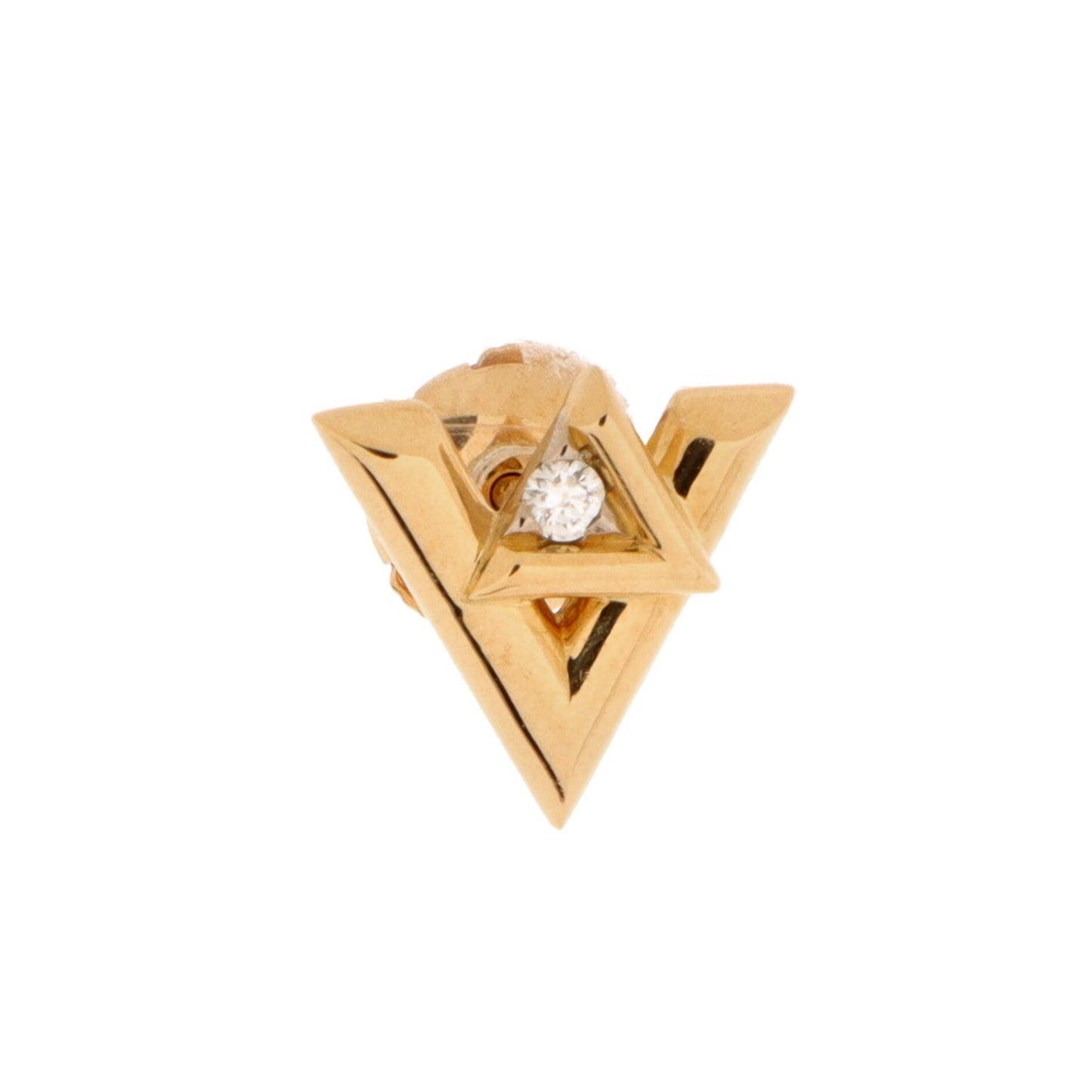 LV Volt One Stud Earrings 18K Yellow Gold with Diamonds