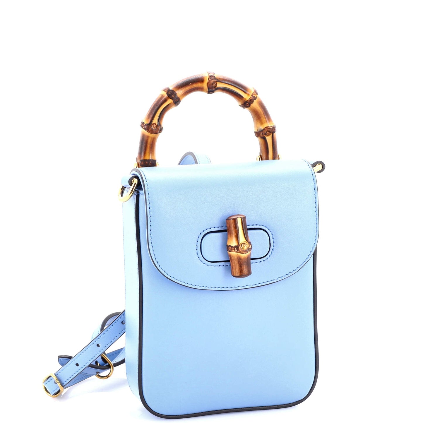 Bamboo Top Handle Backpack Leather Mini