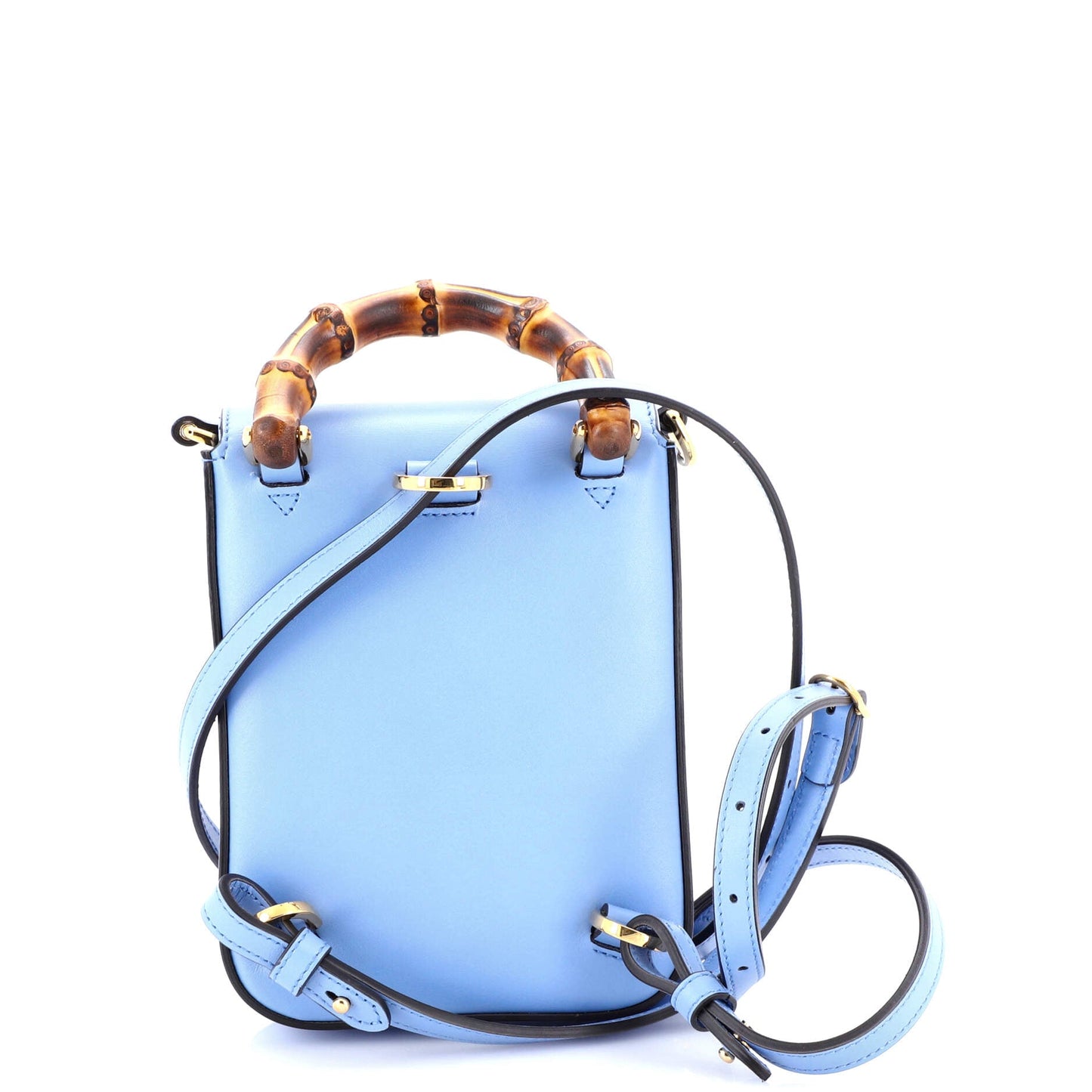 Bamboo Top Handle Backpack Leather Mini