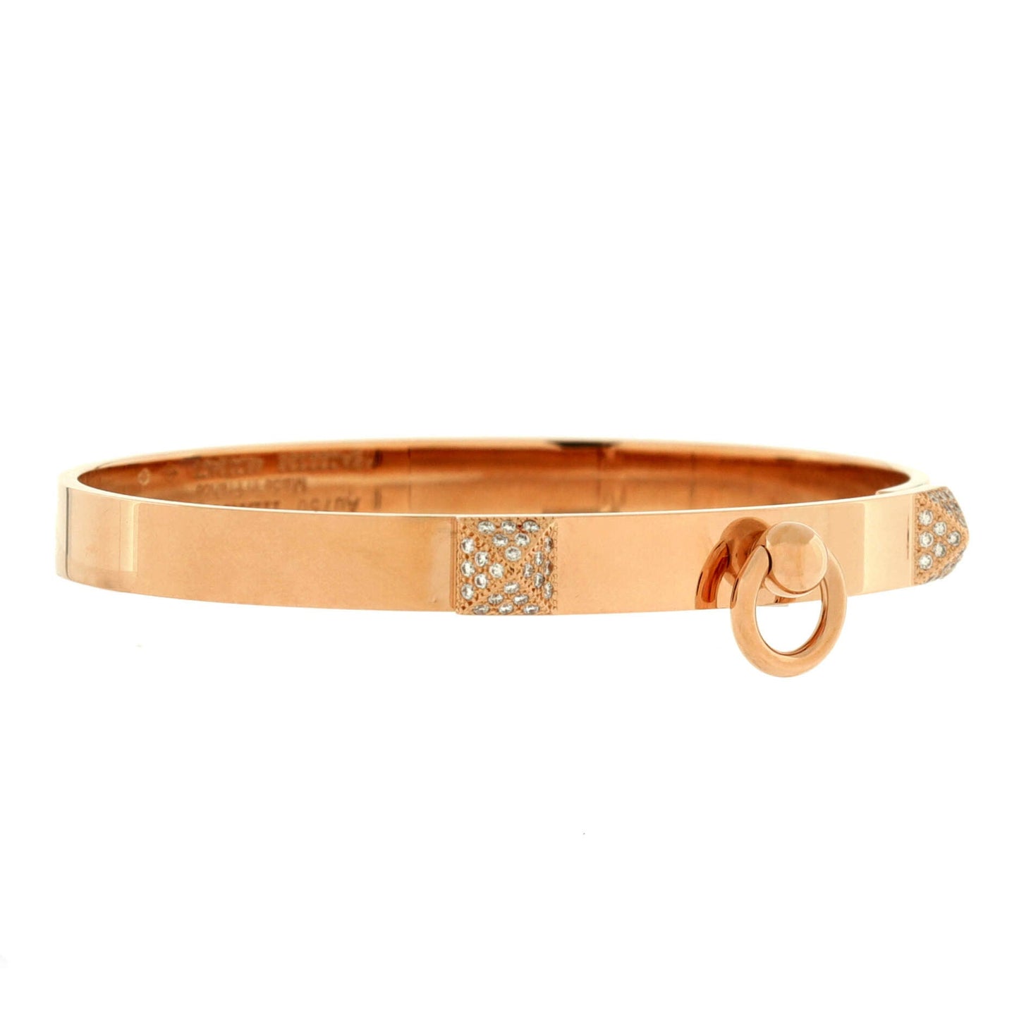 Collier de Chien Bracelet 18K Rose Gold with Pave Diamond Studs PM
