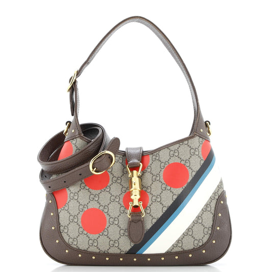 Jackie 1961 Hobo Studded Printed GG Coated Canvas Small