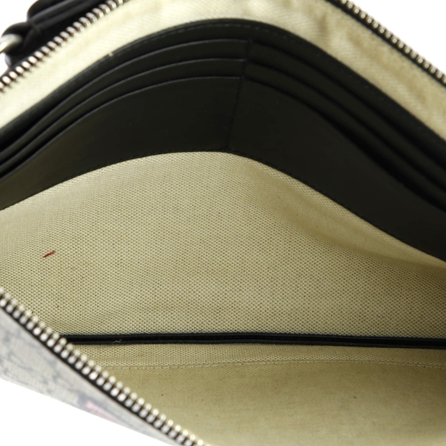 Zipped Pouch Angry Cat GG Coated Canvas Large