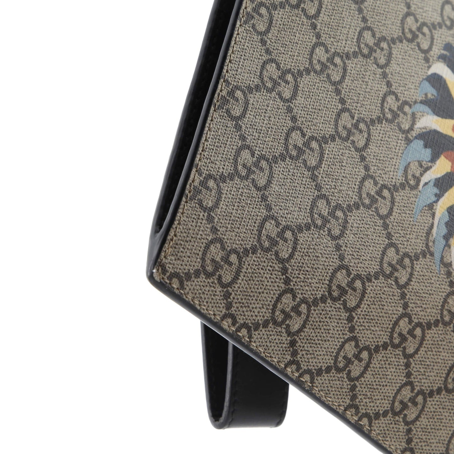 Zipped Pouch Angry Cat GG Coated Canvas Large