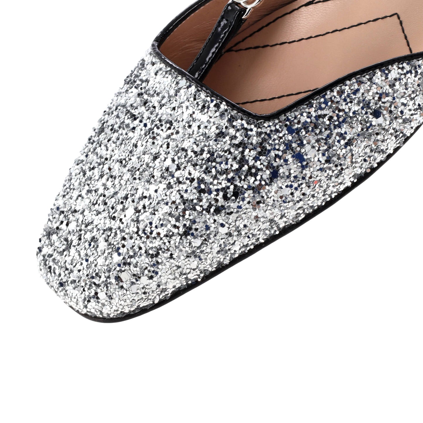 Women's GG Slingback Flats Glitter and Patent