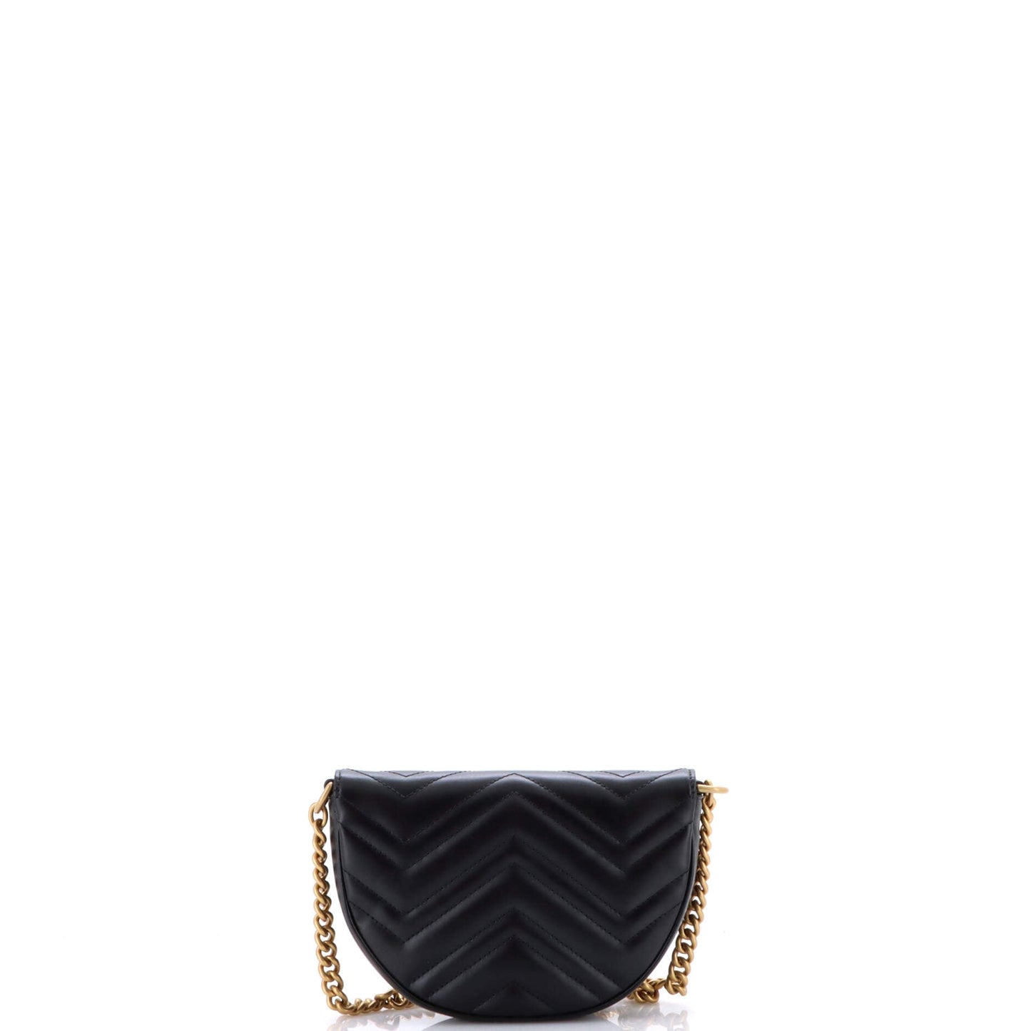 GG Marmont Half Moon Flap Crossbody Bag Matelasse Leather Mini