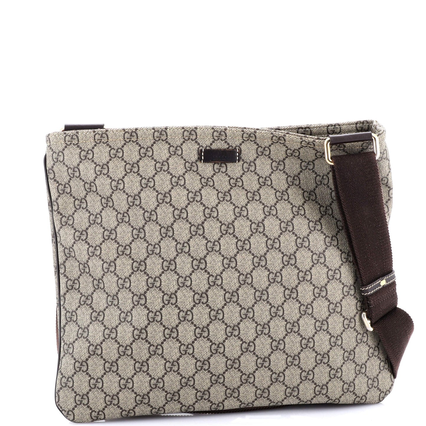 Zip Top Messenger Bag GG Coated Canvas Large