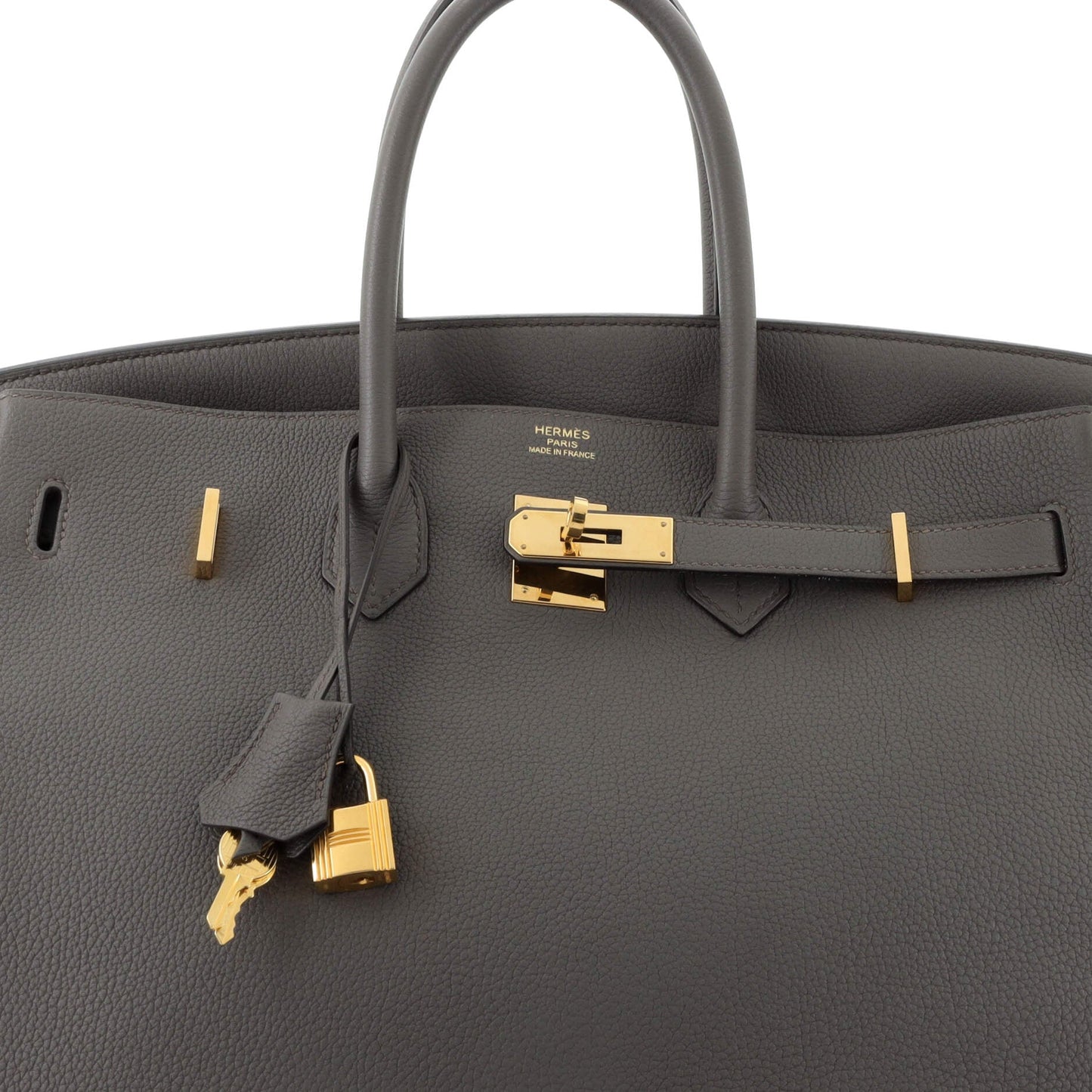 Birkin Handbag Grey Togo with Gold Hardware 35