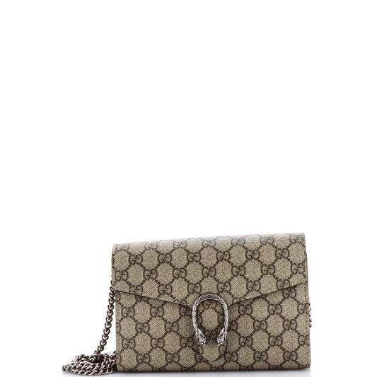 Dionysus Chain Wallet GG Coated Canvas Small