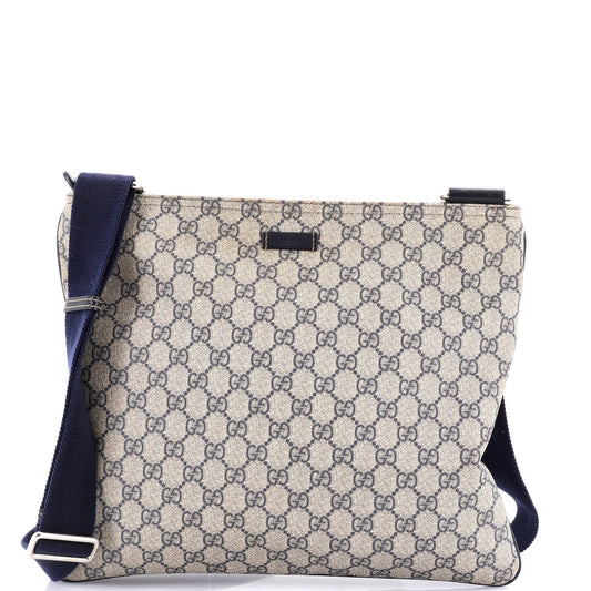 Zip Top Messenger Bag GG Coated Canvas Large