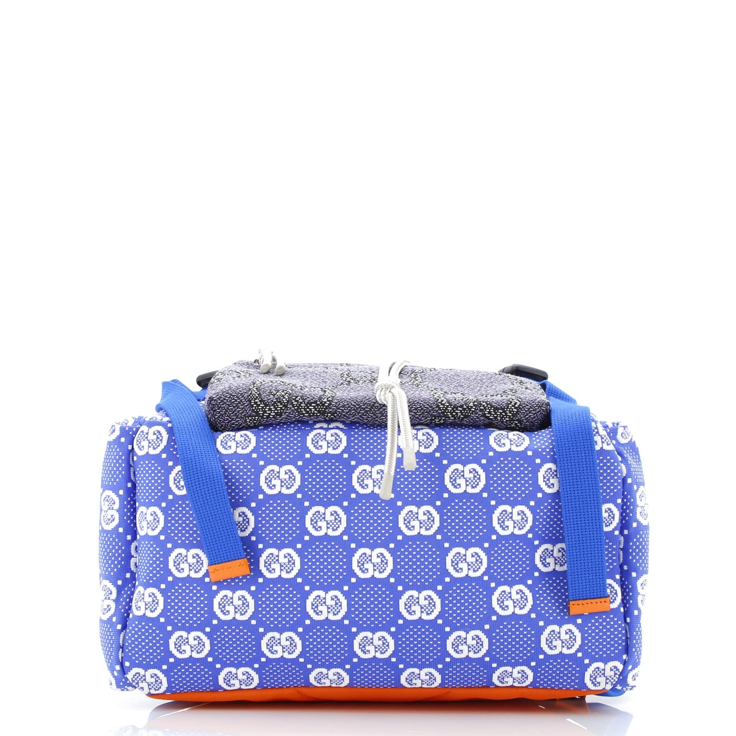 Panelled Double Buckle Backpack GG Jacquard Nylon and Rubber Large