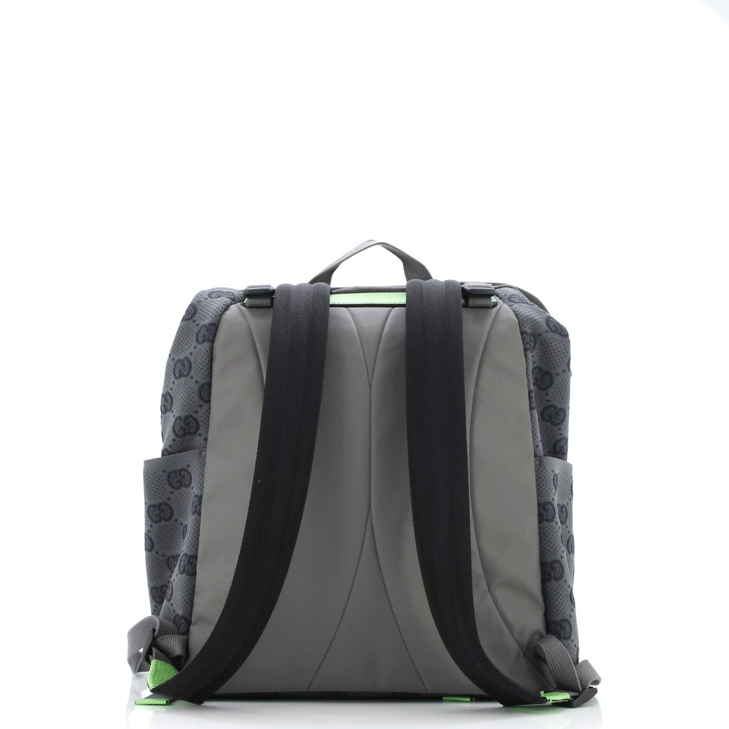 Panelled Double Buckle Backpack GG Jacquard Nylon and Rubber Large