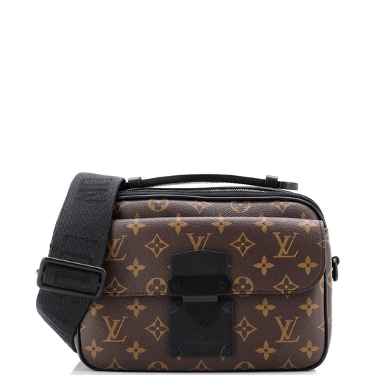 S Lock Messenger Bag Macassar Monogram Canvas