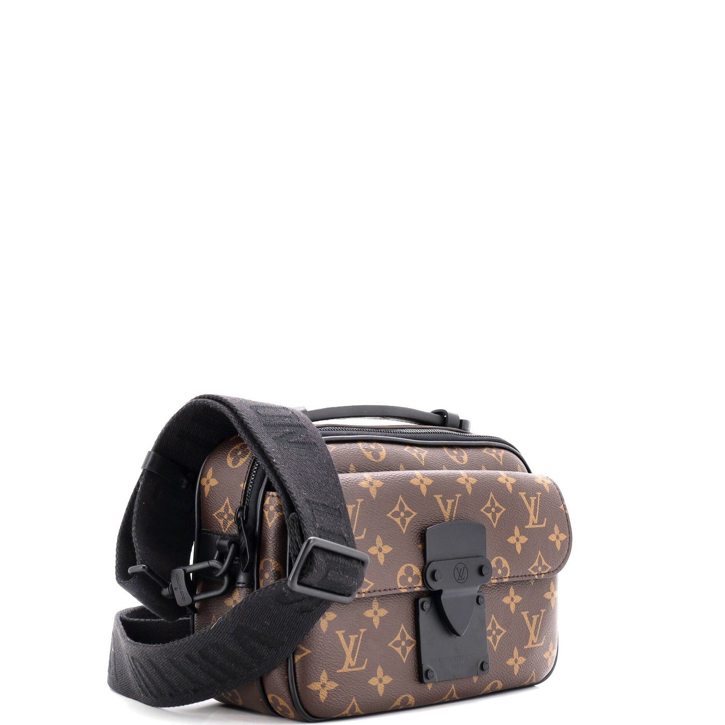 S Lock Messenger Bag Macassar Monogram Canvas