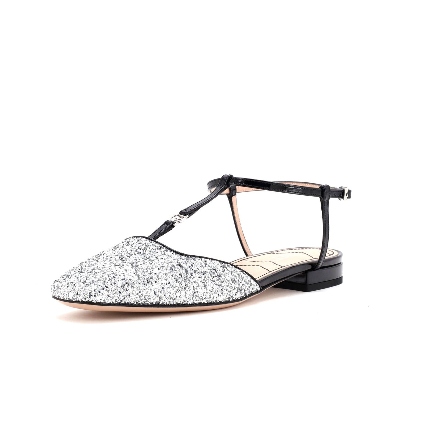 Women's GG Slingback Flats Glitter and Patent