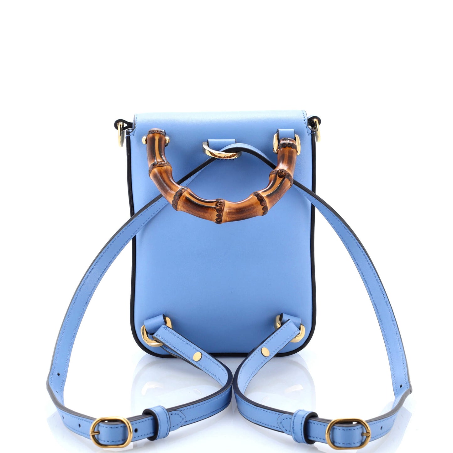 Bamboo Top Handle Backpack Leather Mini