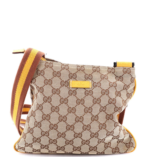 Web Strap Zip Messenger Bag GG Canvas Small