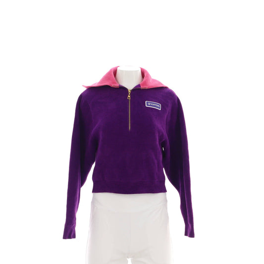 Women's Vuittamins Zip Collar Sweater Cotton and Wool Blend