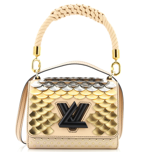 Braided Handle Twist Bag Embellished Leather PM