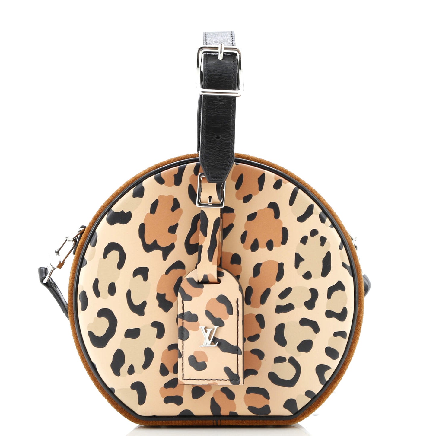 Petite Boite Chapeau Bag Reverse Monogram Canvas and Leopard Printed Leather