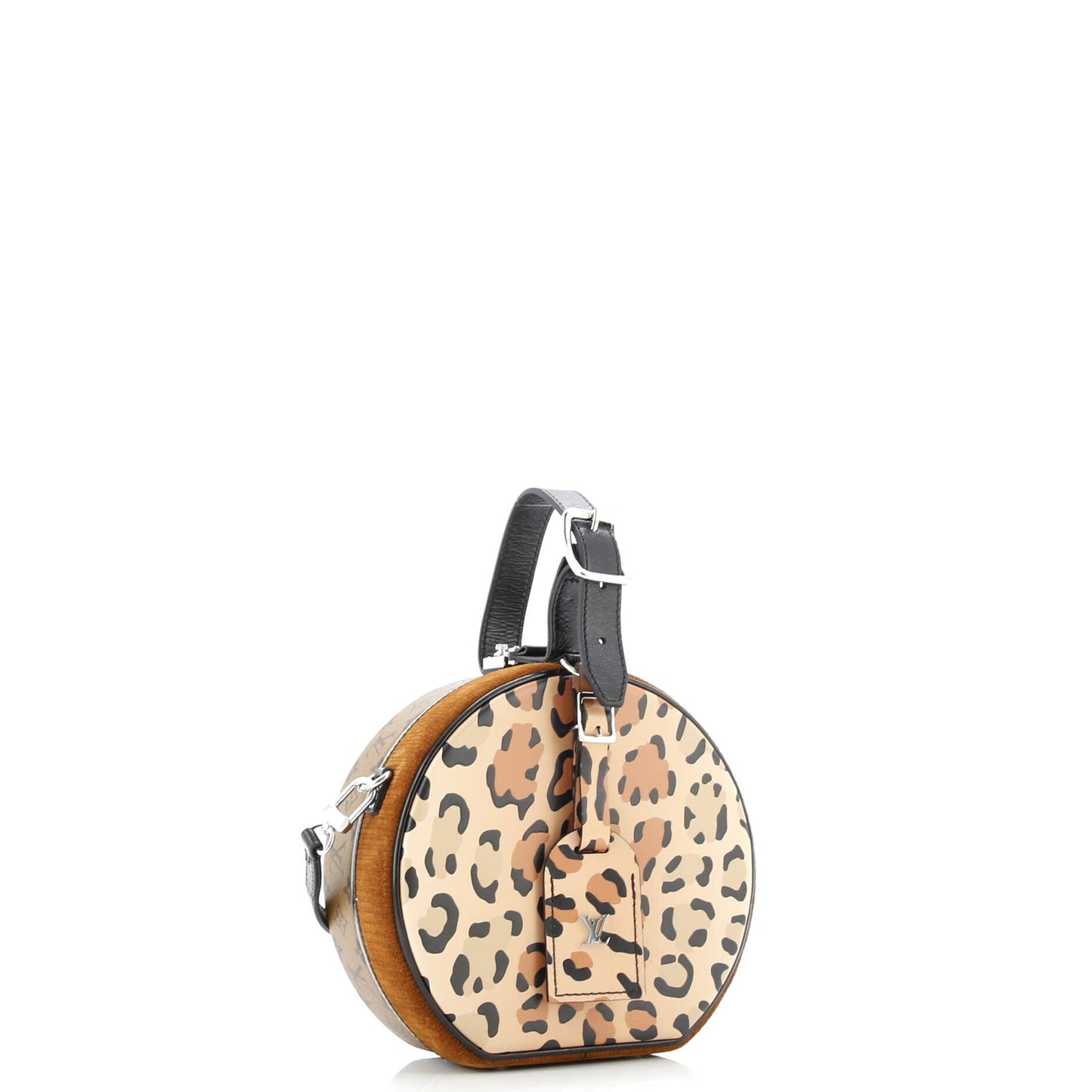 Petite Boite Chapeau Bag Reverse Monogram Canvas and Leopard Printed Leather