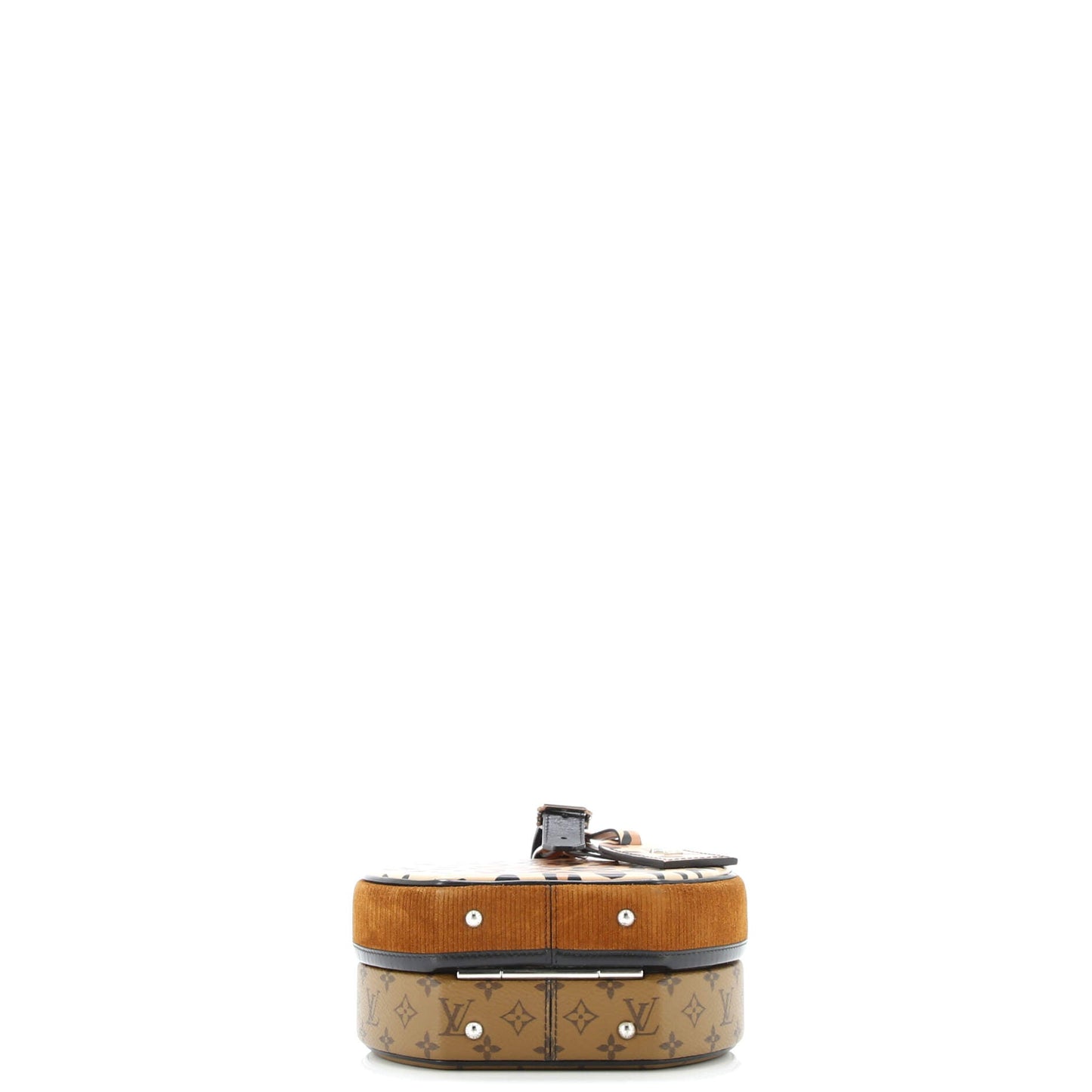 Petite Boite Chapeau Bag Reverse Monogram Canvas and Leopard Printed Leather