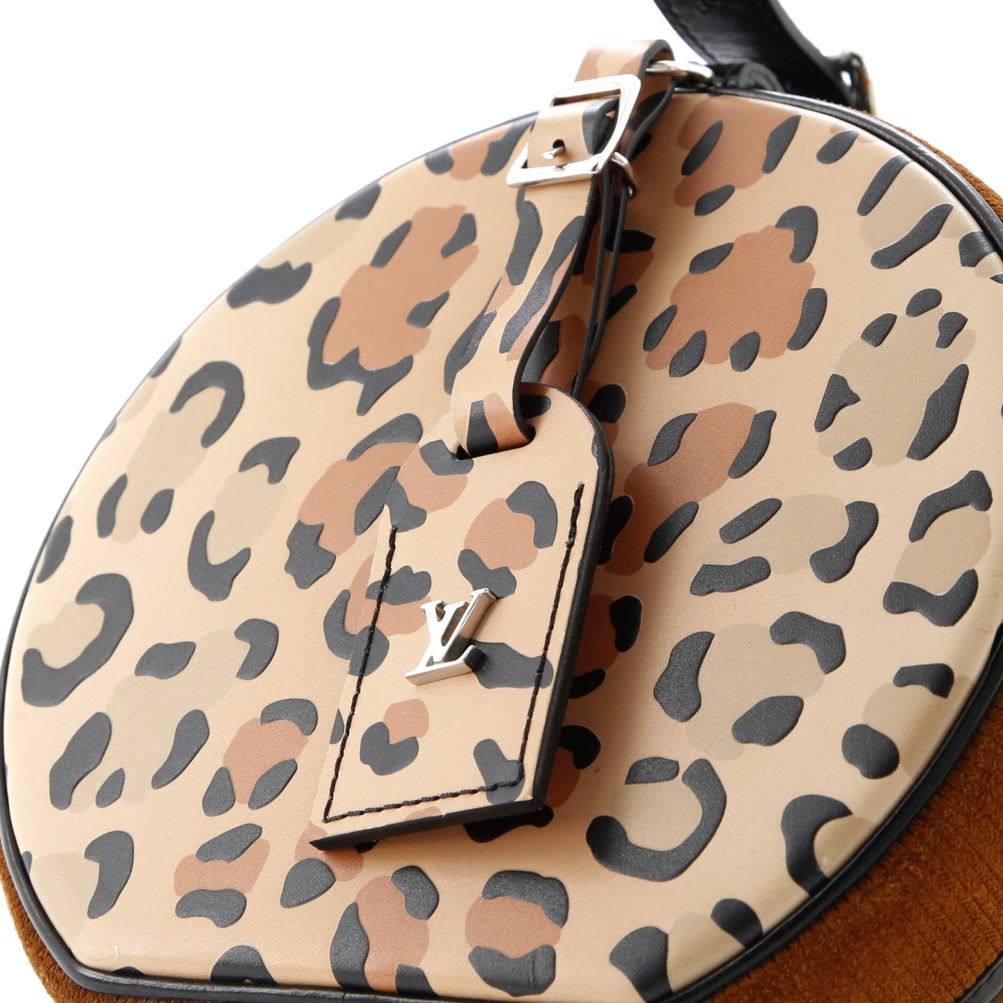 Petite Boite Chapeau Bag Reverse Monogram Canvas and Leopard Printed Leather