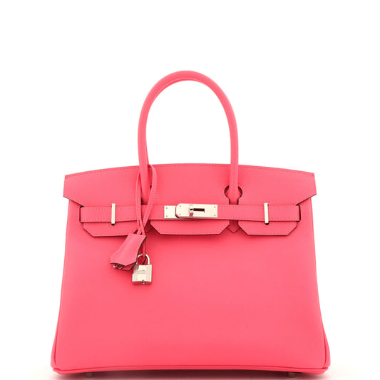Birkin Handbag Rose Azalée Epsom with Palladium Hardware 30
